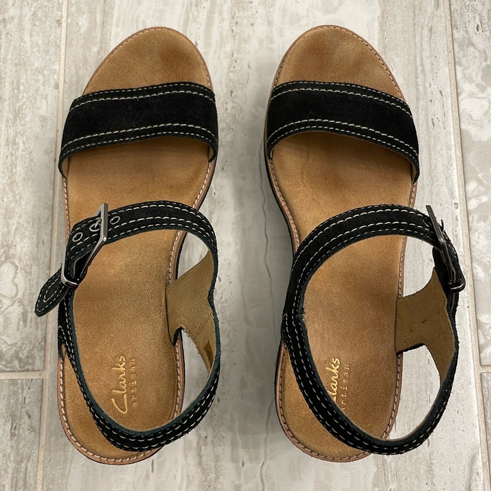 CLARKS Artisan Women’s Aisley Orchid Wedge Sandal Size 12M - Picture 7 of 9